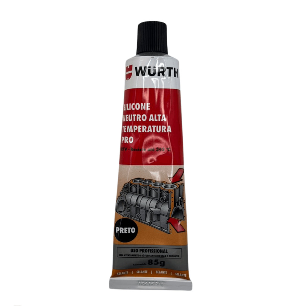 Adeviso Cola Silicone Alta Temperatura Preto Pro Wurth. Cor Cola Líquido Würth d