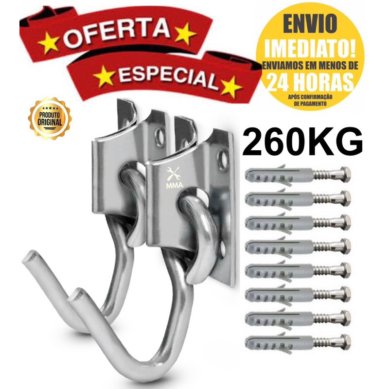 Gancho Ganchos suporte de punho Para Rede solteiro casal Dormir Descanso kit completo Buchas + parafusos em Oferta na Shopee