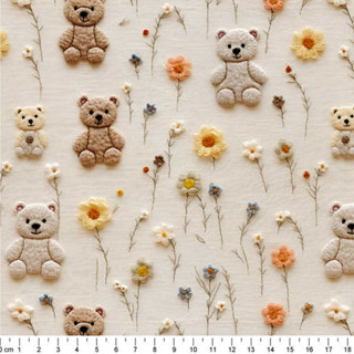 Tecido Tricoline Digital 3D Ursinhos e Flores Artesanato Patchwork Ateliê Pano Costura DIY em Oferta na Shopee