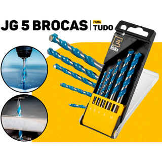 Jogo De Brocas Fura Tudo 5 Pç 4 A 10mm Diamantada Multiuso Universal Madeira Metal Concreto Plástico em Oferta na Shopee