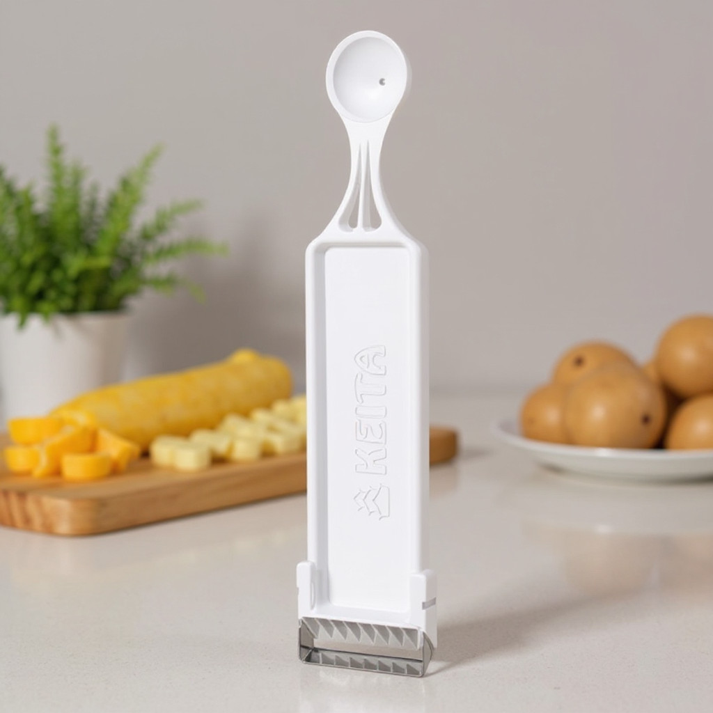 Descascador Furador Boleador Frutas Legumes Batata 2 Em 1 Ma Branco
