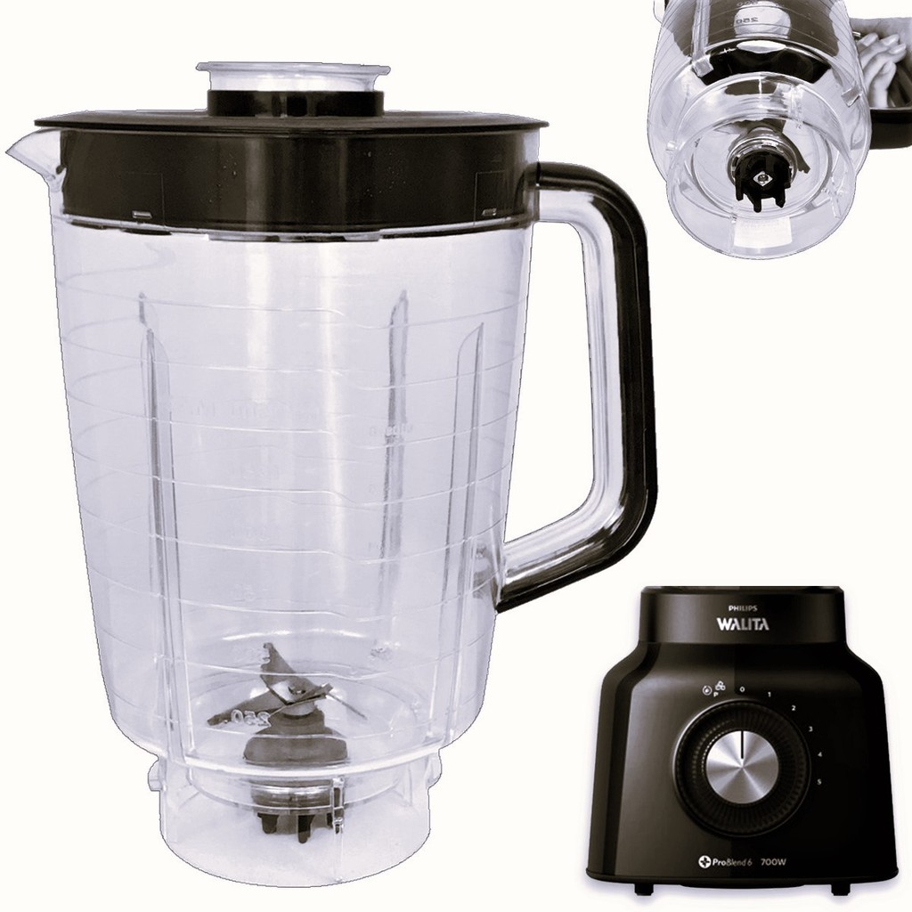 Copo de Liquidificador Para Philips Walita Problend 2134 2035 Preto