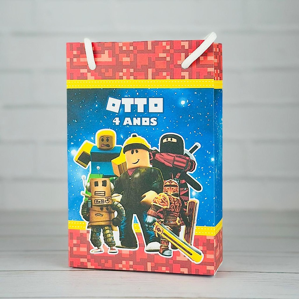 Sacolinha Roblox | Personalizada Com Nome | Mimos Festa Aniversário Lembrancinhas Personalizados Sacola de Doces