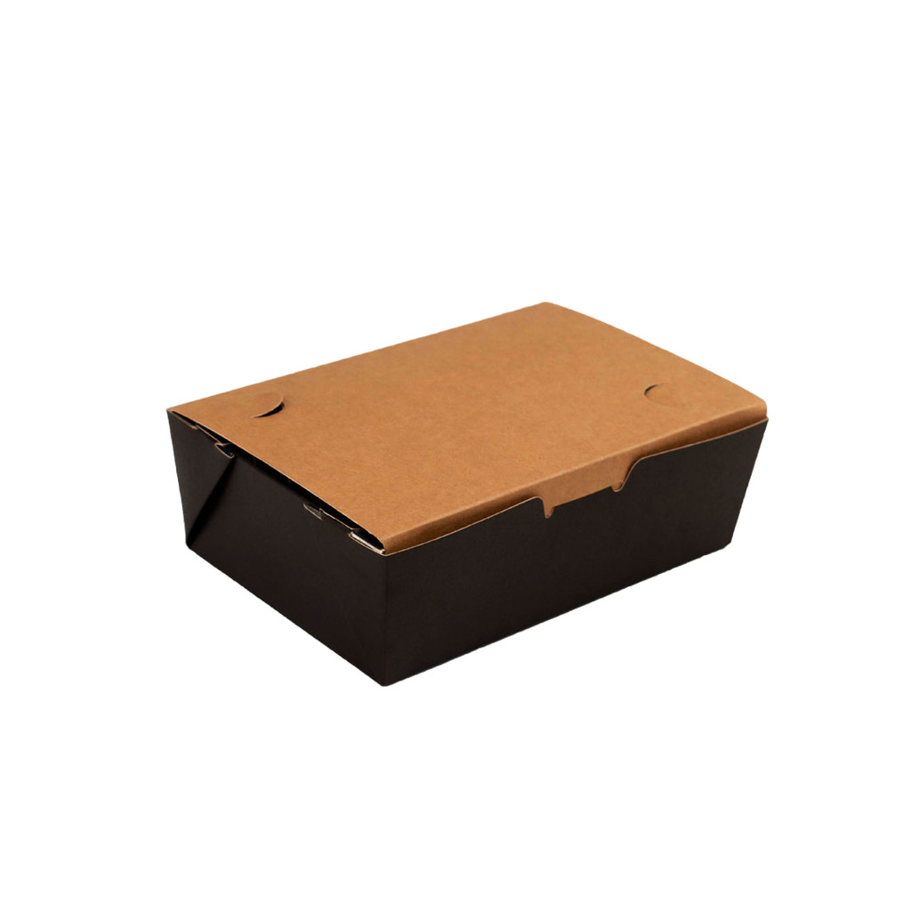 Box Antivazamento Refeição Black Kraft 1250ml - PCT 50un