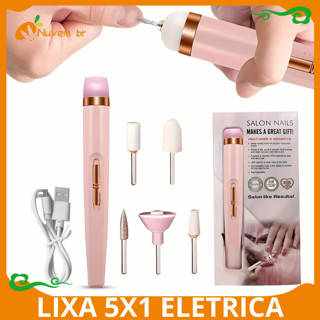 Lixa 5 em 1 Elétrica de Unhas Portátil Limpa Pele Prof Sem Fio Recarregável Manicure Pedicure Profissional Meninas Nuvem em Oferta na Shopee