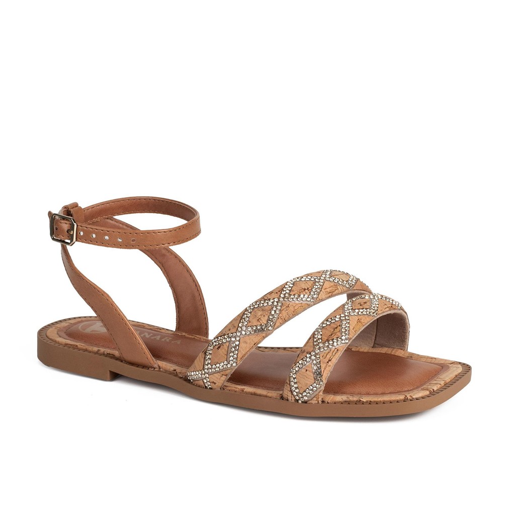 Sandália Tanara Rasteira Feminina T9341 em Oferta na Shopee