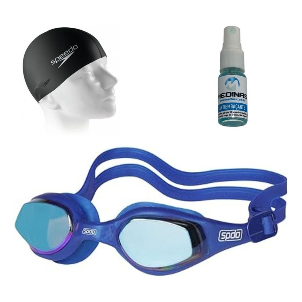 Kit Óculos Natação Speedo Tempest Mirror + Touca Silicone + Brinde