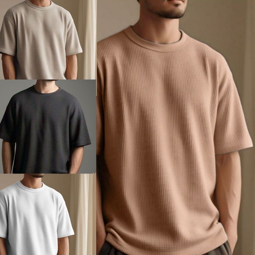 KIT 4 Camisetas Oversized Masculino Tecido Texturizada