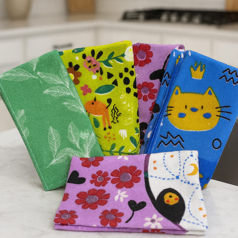 Kit 5 ou 10 Panos de Microfibra Alta Absorção Multiuso