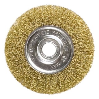 Conjunto de disco de escova de aço redondo de 6" x 7/8" e escova de arame de três peças para rebolos