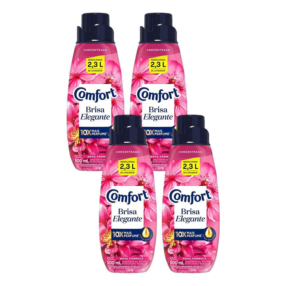 Kit 4 Amaciante Concentrado Comfort Brisa Elegante 500ml em Oferta na Shopee