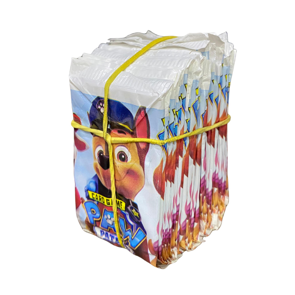 Kit 200 Cards Patrulha Canina Figurinha 50 Envelopes Fechado Rubble Skye Marshall Lembrancinha Bafo