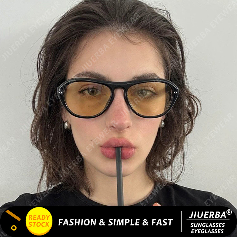 (JIUERBA) Óculos De Sol Elípticos Piloto De Feixe Único , Novos Da Moda Mi Nail Para Mulheres