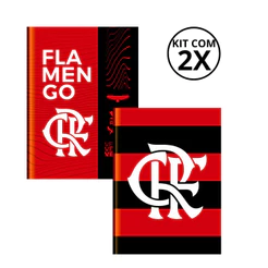 Kit 2 Cadernos Brochura Universitário 80 Folhas Flamengo