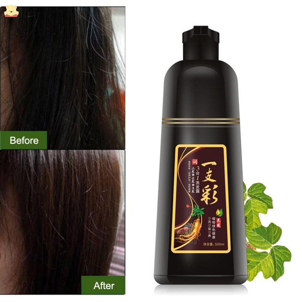 500ml Shampoo De Planta Natural Tintura De Cabelo Rápida Antiaderente Couro Cabeludo Ingrediente Seguro Para Mulheres Ho