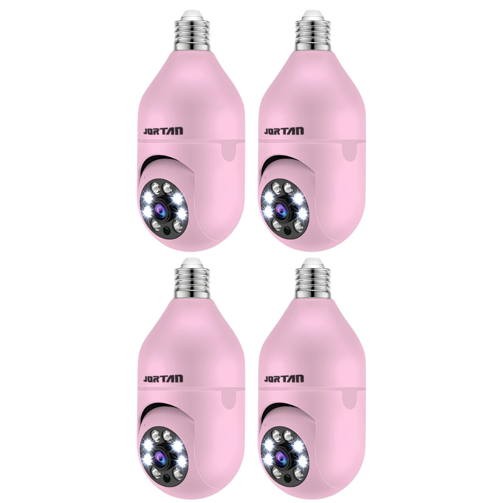 Kit 4 Mini IP Câmera de Segurança Wi-fi Rosa com Áudio Bidirecional Visão Noturna e Sensor de Movimento - com App YOOSEE