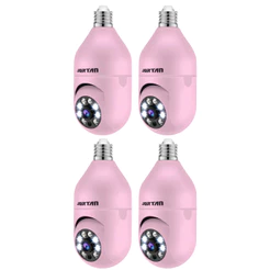 Kit 4 Mini IP Câmera de Segurança Wi-fi Rosa com Áudio Bidirecional Visão Noturna e Sensor de Movimento - com App YOOSEE