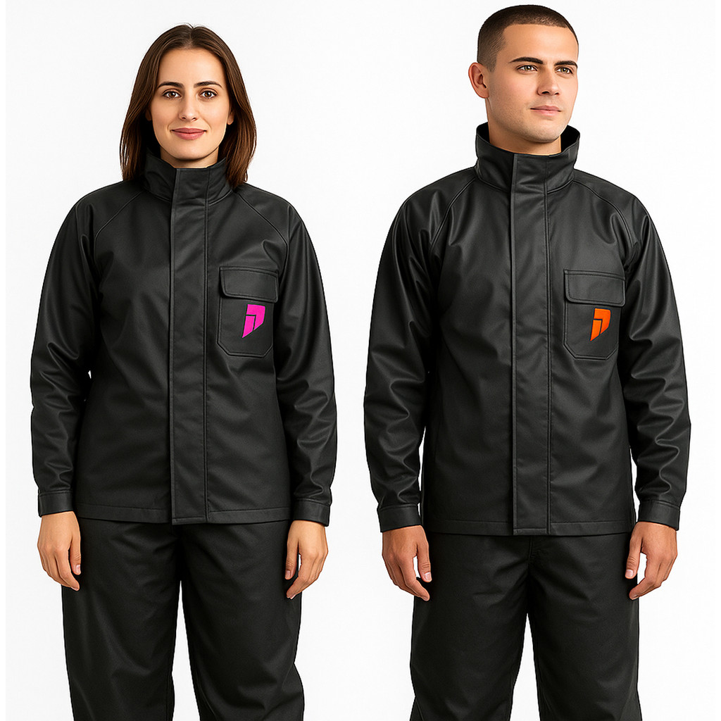Conjunto Capa De Chuva Motoqueiros Pop Gola Preto Masculino e Feminino Impermeável Diversos Tamanhos em Oferta na Shopee