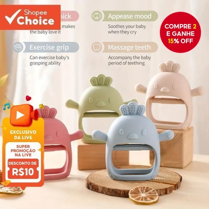 Brinquedos De silicone Para Dentição Bebês Com Mais De 3 Meses , Mordedor De Pulso À Prova De Queda , Mastigar , Sem BPA