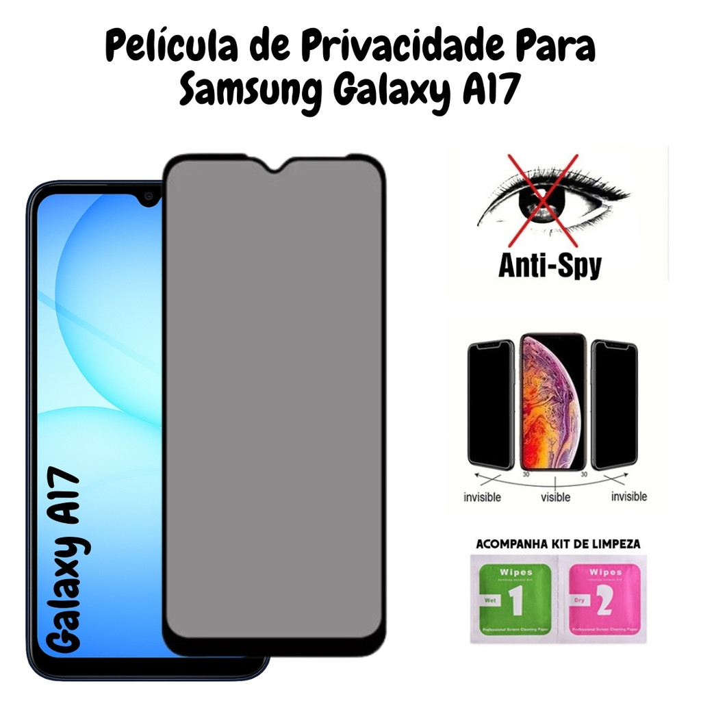 Película de Privacidade Vidro 3D Para Samsung Galaxy A17
