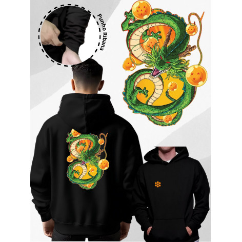 Moletom Blusa de frio Canguru Dragon Ball Z Shenlong casaco