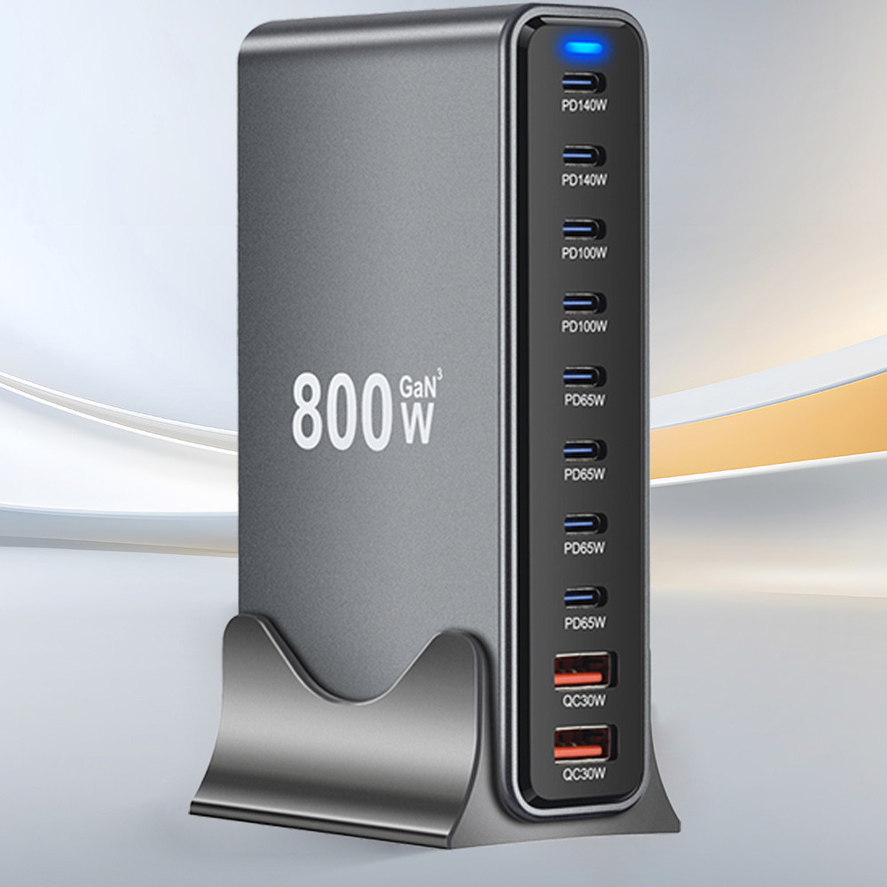 2025 Novo 800W GaN Carregamento Rápido PD3.1 PPS 10 Portas USB C Tipo Adaptadores De Estação De Carregador Para iPhone S em Oferta na Shopee