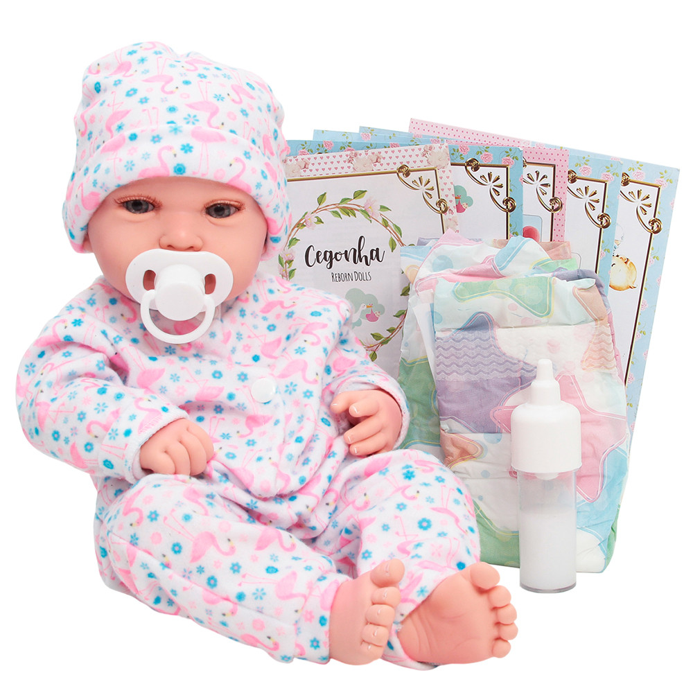 Boneca Reborn Larinha Recém Nascida Silicone Pode Dar Banho