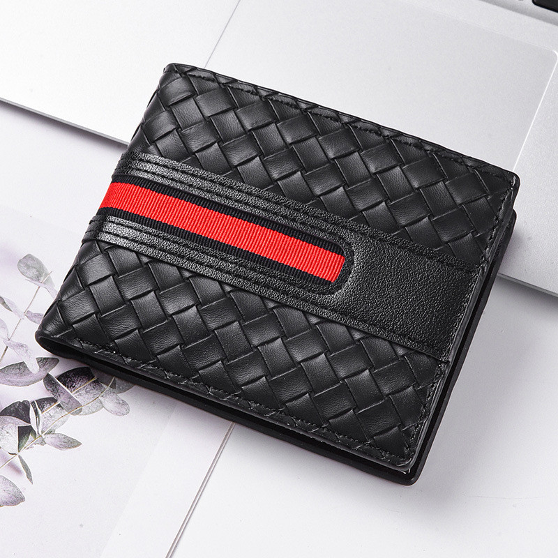 CHENXIAOHONG Carteira Masculina Tri-Fold , Slots Múltiplos , Tecido À Mão , Moda , Slim e Casual — imagem 2 de 2