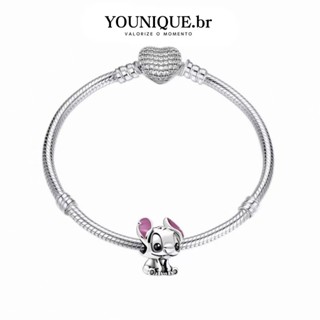 Pulseira de prata S925 com pingente em formato de coração e diamante simples em Oferta na Shopee