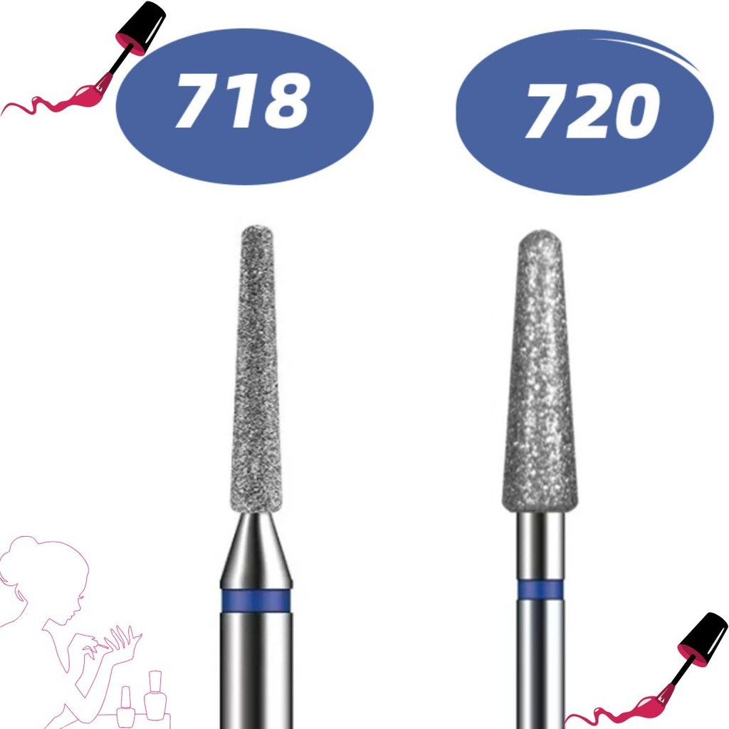 Brocas Diamantada 718 720 Cutícula Unha Motor Kit Brocas em Oferta na Shopee