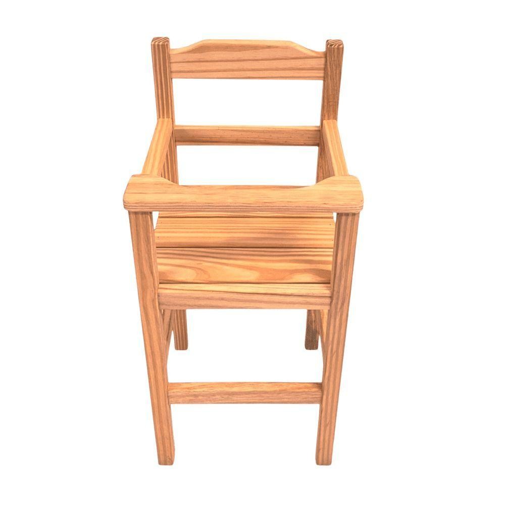 Cadeira Papinha Para Bebê Com Trava Fixa Em Madeira Maciça - Cru - Bege