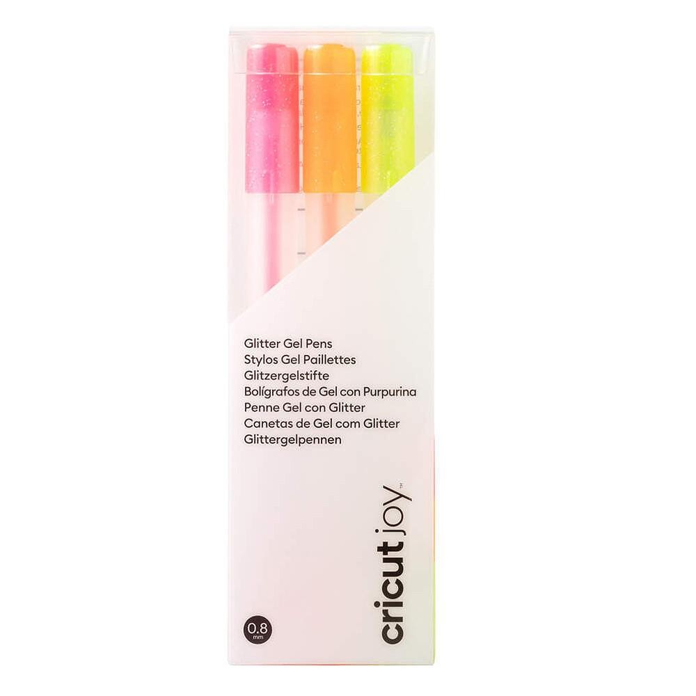 Canetas Gel com Glitter Cricut Joy 0.8 mm, Neon (3 unidades)