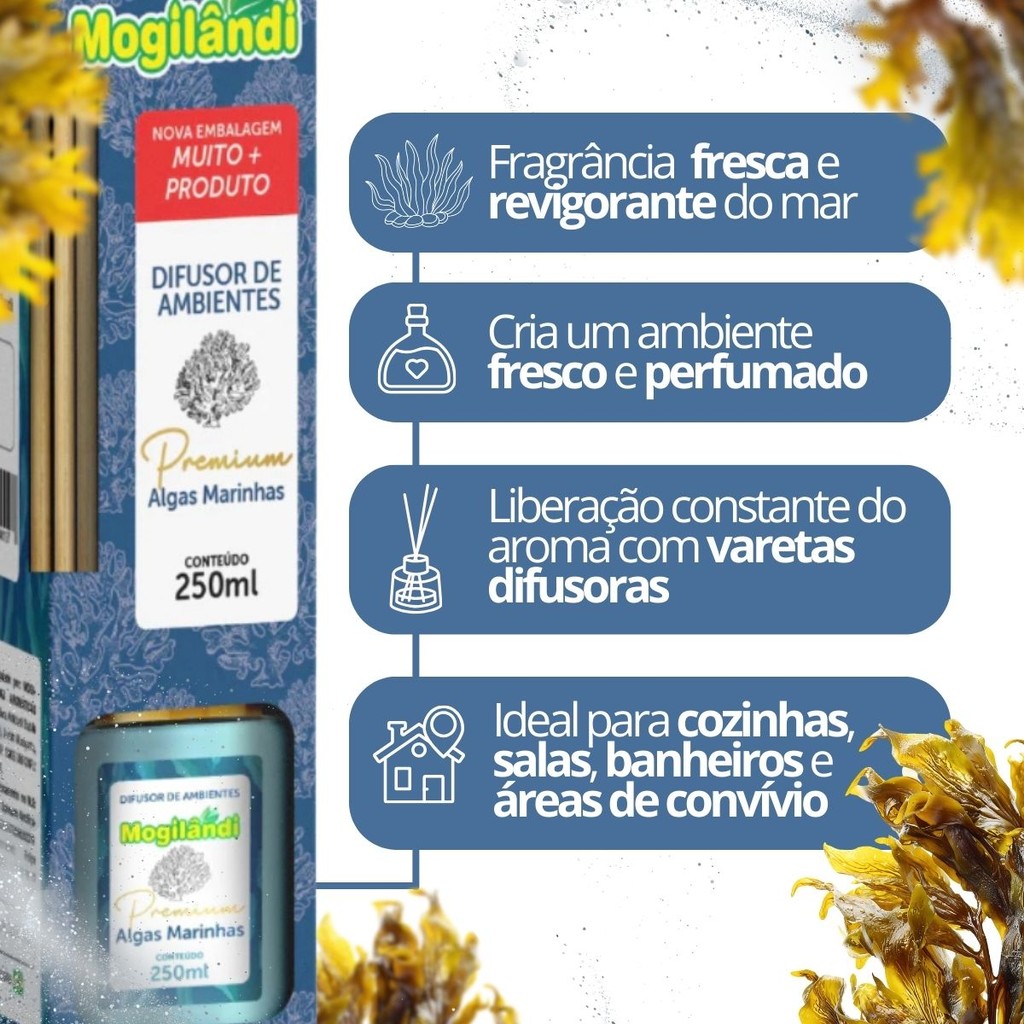 Difusor de Ambientes Mogilândi Algas Marinhas – 250ml · foto 2