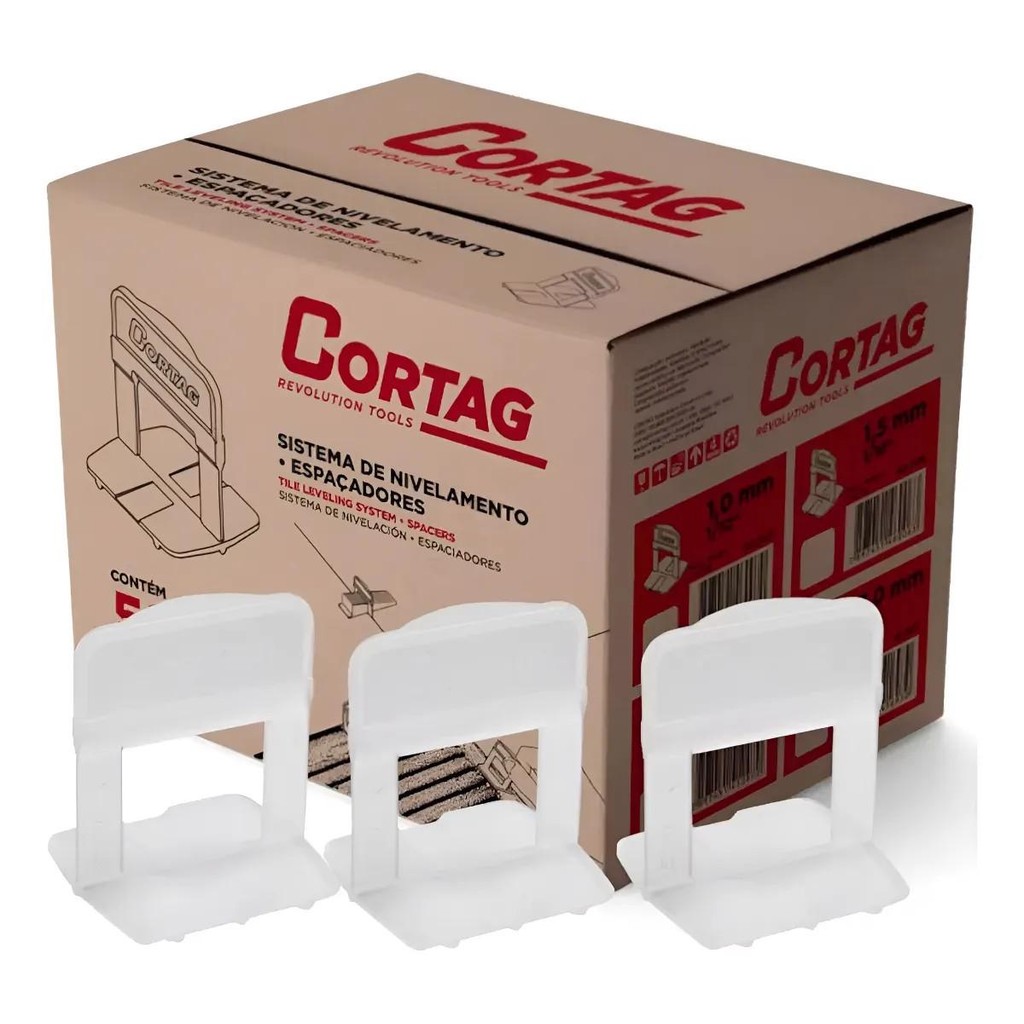 Caixa C/500 Espaçador Nivelador Cortag Tradicional 3 mm em Oferta na Shopee
