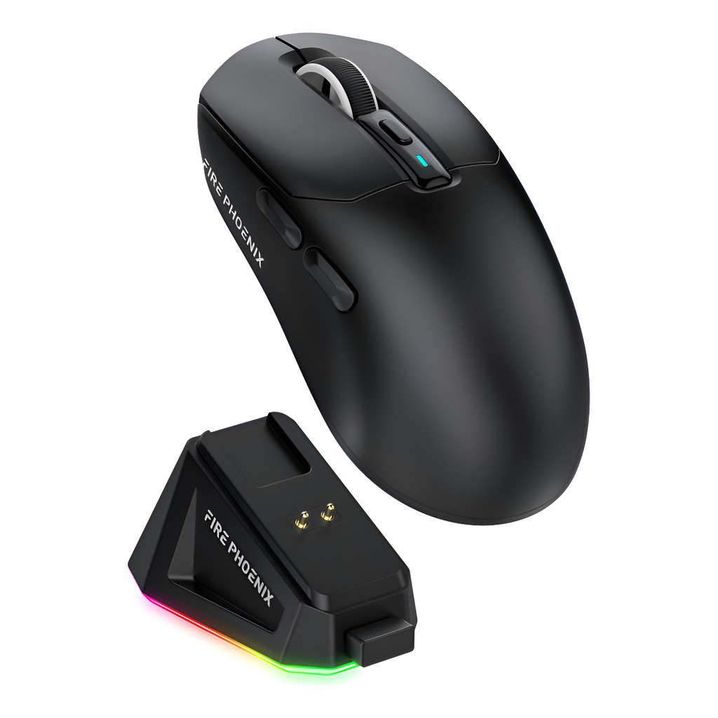 Mouse Gamer Sem Fio Bluetooth 2.4g Tri Mode 24000dpi Paw3311 Dock Carregamento Fire Phoenix Bk-r3x em Oferta na Shopee