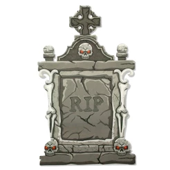 Cemitério de Halloween Lápide Assustadora 53 cm Display Chão e Mesa