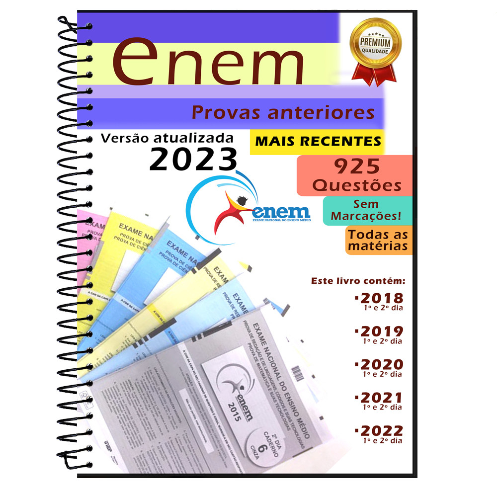 Enem 2023 provas anteriores apostila 2018 até 2022 + gabaritos
