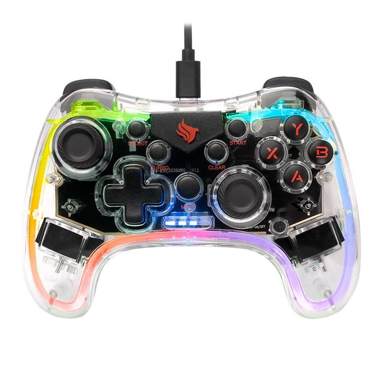 Controle Pichau Glower P1, PC/Switch/PS3/Android, Transparente, PG-GLWP-BL01
