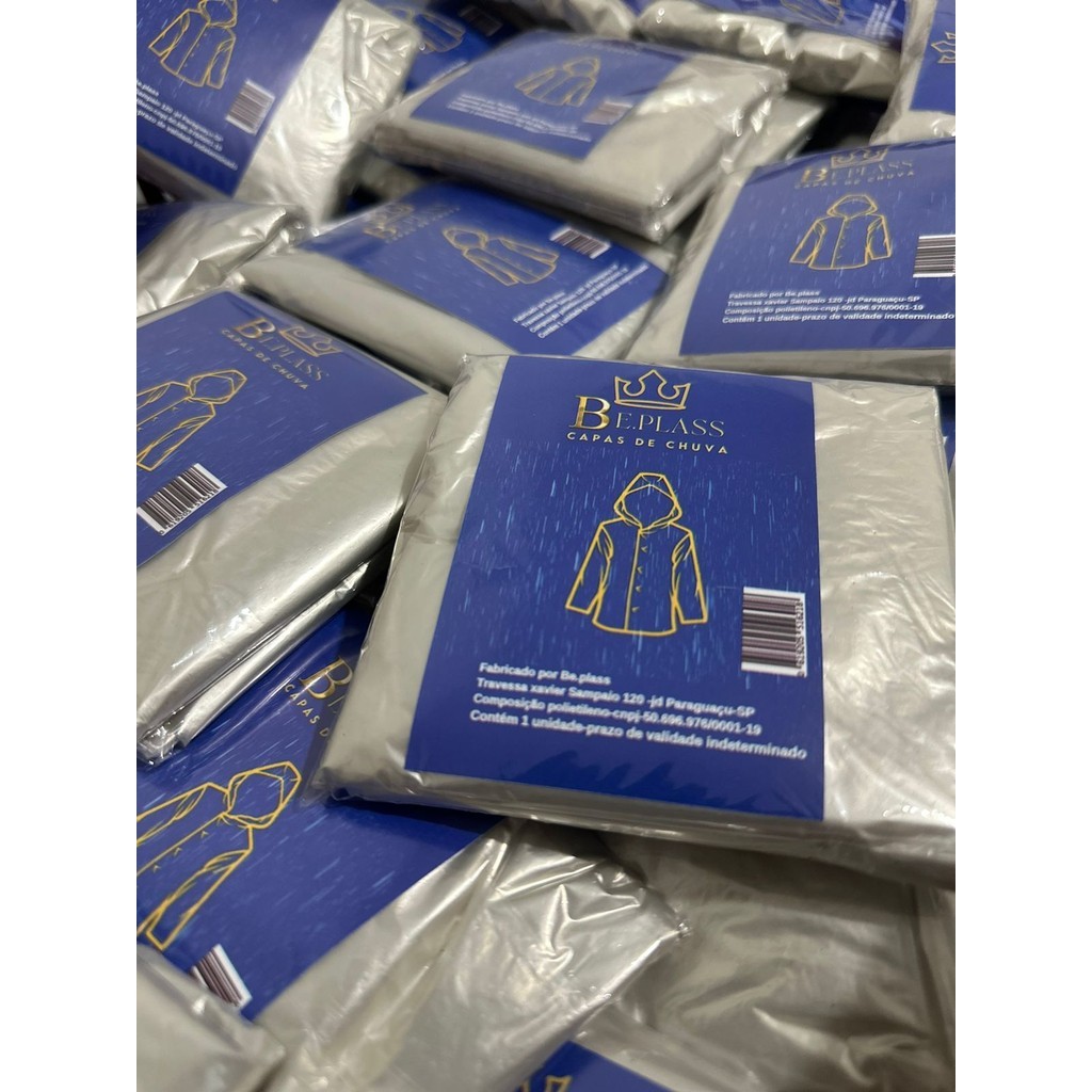 100 Capas de Chuva Duráveis Descartáveis Unissex Adulto Impermeável e Compacta