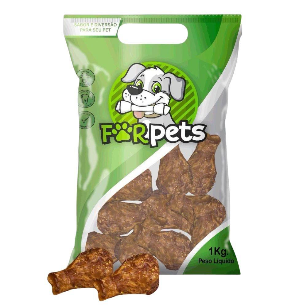 Petisco de Couro Coxinha de Frango Defumada Natural - 1 Kg - For Pets