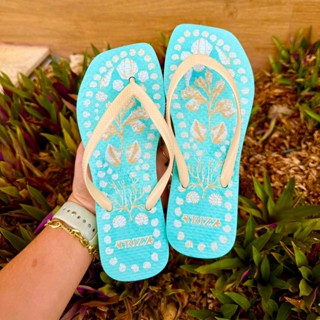 Chinelo Feminino Colorido Quadrado Casual Confortável Chinela Estilosa em Oferta na Shopee