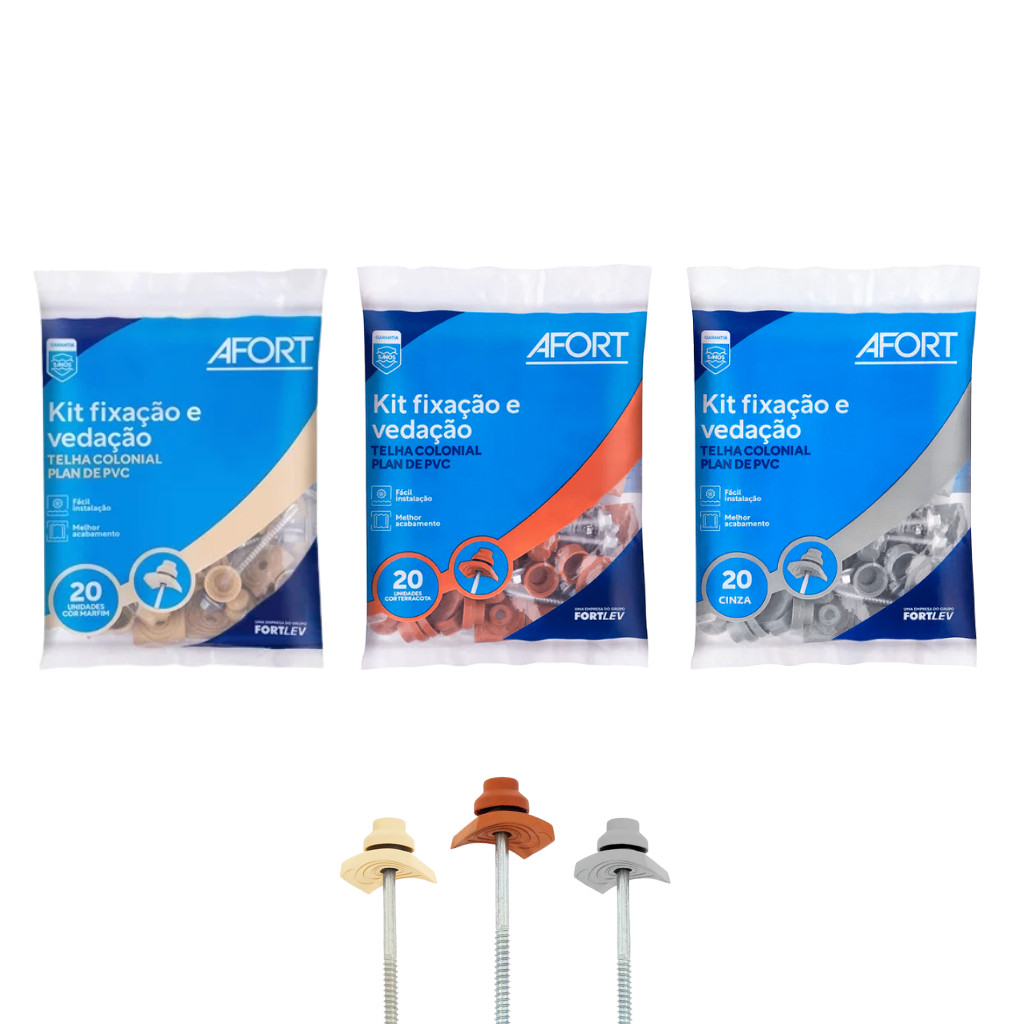 Kit Fixação /Vedação Afort Pvc Plan 20Pc Completo