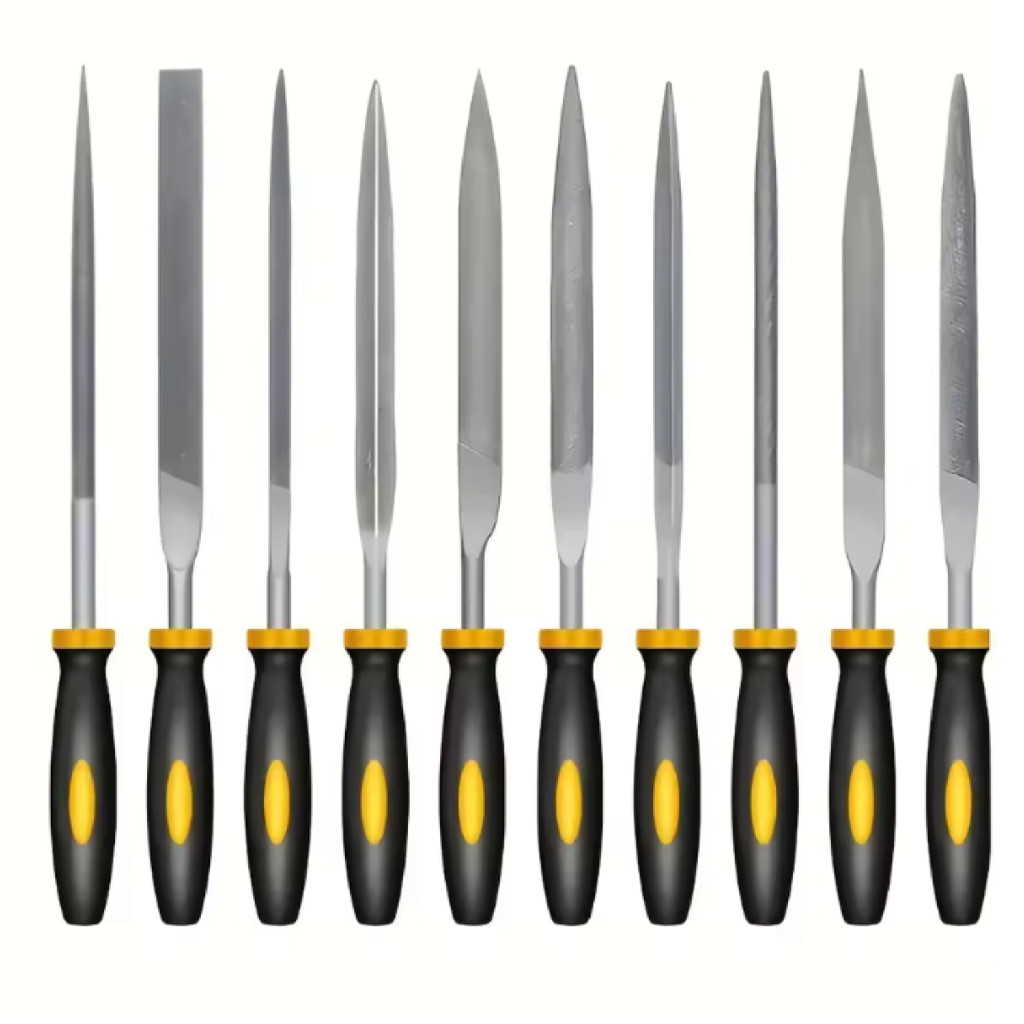 KIT 10 MINI FERRAMENTAS MADEIRA  ARTESANATO JOIAS PLASTICO AGULHA FORMAO AÇO CARBONO