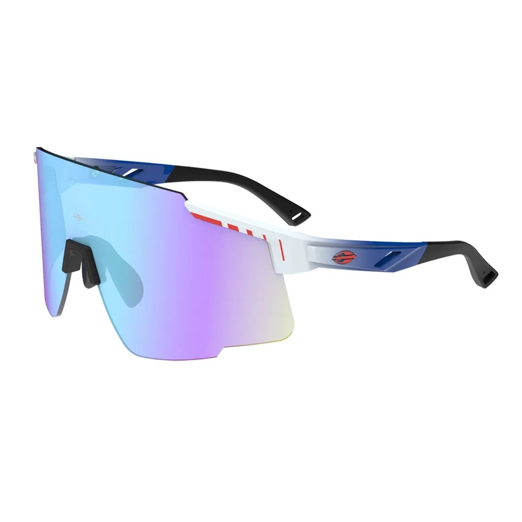 OCULOS SOL ESPORTIVO MORMAII GRAND TOUR BRANCO DEGRADE AZUL BRILHO REVO