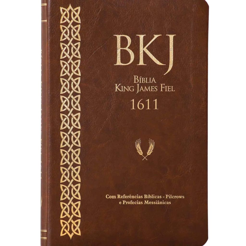 Bíblia King James Fiel 1611 | Concordância e Pilcrows | Capa Luxo Marrom