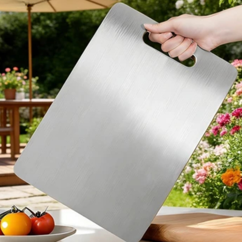 Tábua Aço Inox 304 Carne Antibacteriana Antimofo Resistente Aço Inox churrasco tábua de cozinha 34cm