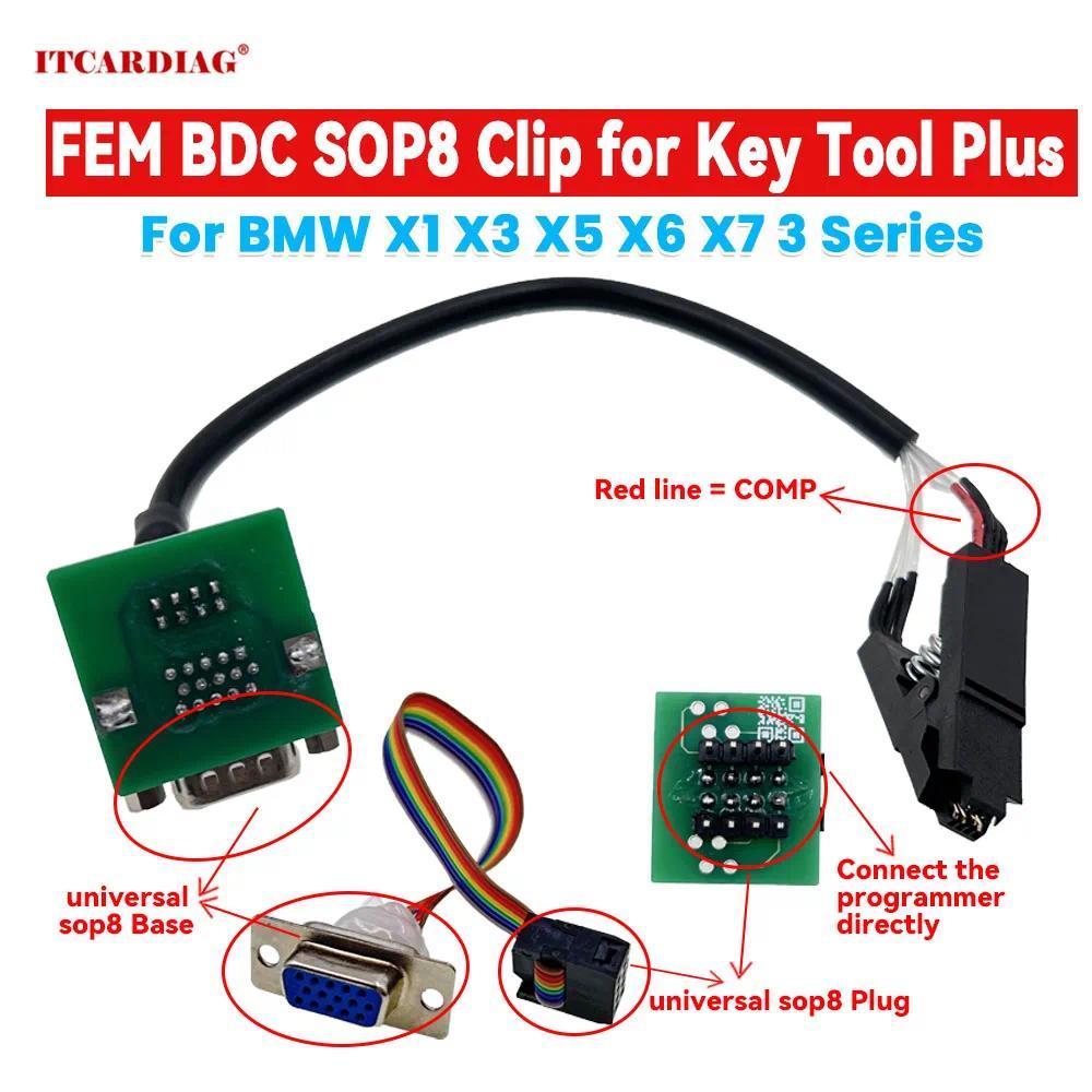 Adaptador FEM BDC Universal SOP8 Clipe Para Ferramenta Chave Xhorse Plus VVDI PROG CGDI ACDP BMW x1 x3 x5 x6 Programador