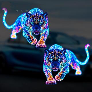 Adesivo De Carro Leopardo Neon MARVER , Decalque Animal Autoadesivo À Prova D'água Decorativo De Porta Automática