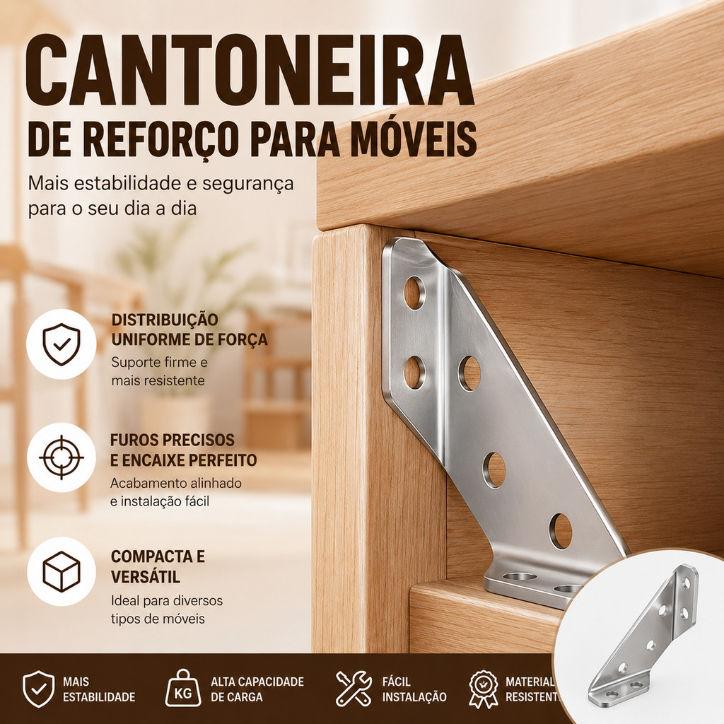 Suporte Reforçado Conector de Canto Suporte De Canto Angle Fasten Triangle Support Frame Aço Inoxidável Cantoneira