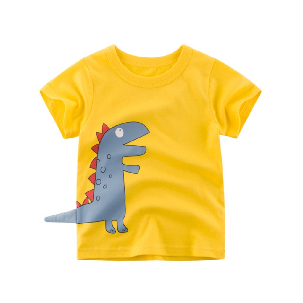 27 crianças meninos puro algodão estilo fino crianças de manga curta camiseta bebê roupas infantis verão moda dinossauro